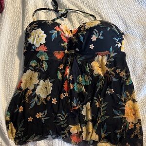 Floral Kona Sol Sheer Tankini Top
